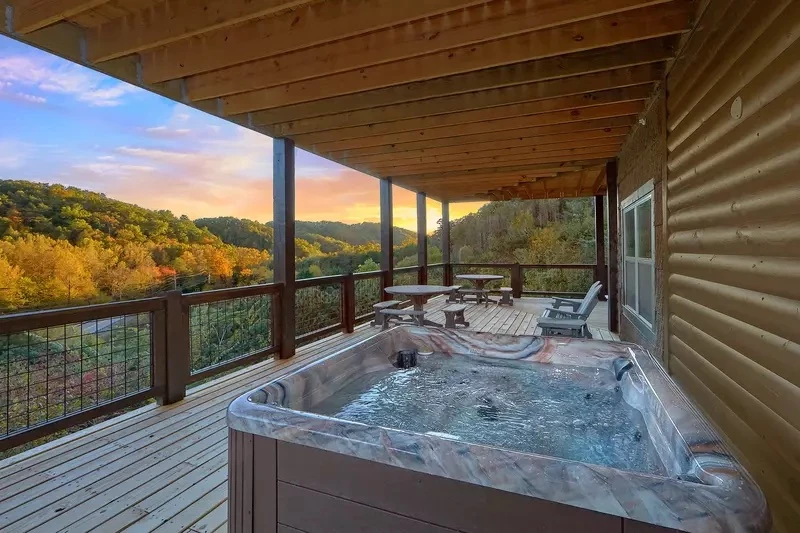 cabin with a mountain view
